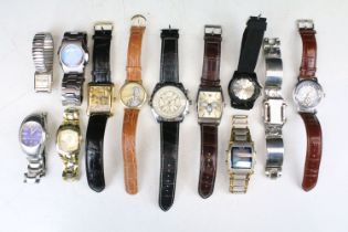 A collection of thirteen contemporary automatic and quartz wristwatches to include a Daniel