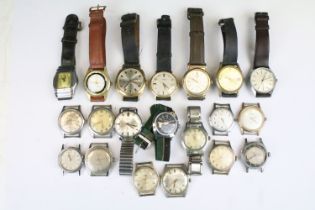 A collection of twenty mainly mechanical vintage wristwatches to include Chas Hart, Smiths, Valex,