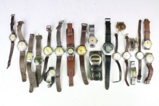 A collection of twenty mainly mechanical vintage wristwatches to include Verander, Timex, Kelton,