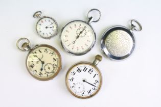 A collection of four vintage pocket watches to include Sekonda and Federal together with a silver