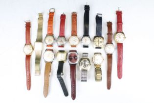 A collection of fourteen mechanical wristwatches to include Systema, Roamer, Certina, Oris, Montine,