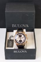 Bulova Accutron Gents watch, no. C999285 A9, three subsidiary dials, date aperture, pink dial,