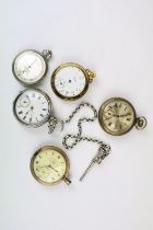 A collection of five vintage pocket watches to include Smiths and Goldsmiths & Silversmiths Co.