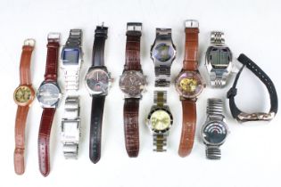 A collection of thirteen contemporary automatic and quartz wristwatches to include a Daniel