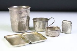 Collection of assorted silver to include a French silver cup (minerva mark to rim), smaller American