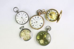 A collection of five vintage pocket watches to include John Russell of London and National