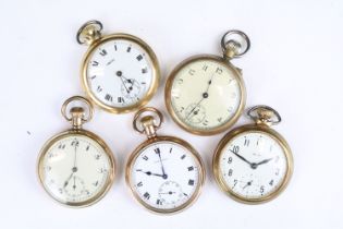 A collection of five vintage top winding pocket watches to include Craftsman and Smiths examples,