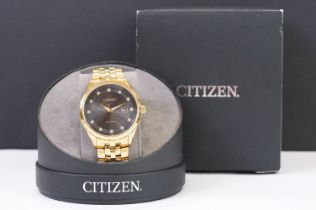 Citizen Eco-Drive Gents stainless steel wristwatch, date aperture, BM7252-51G, 7N1031543; boxed