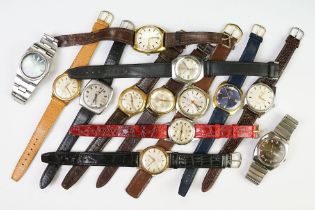 A collection of thirteen mechanical wristwatches to include Miramar, Cyma, Avia, Timex, Limit, Oris,