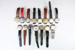 A collection of fifteen mechanical wristwatches to include Apollo, Corvette, Imado, Becker,