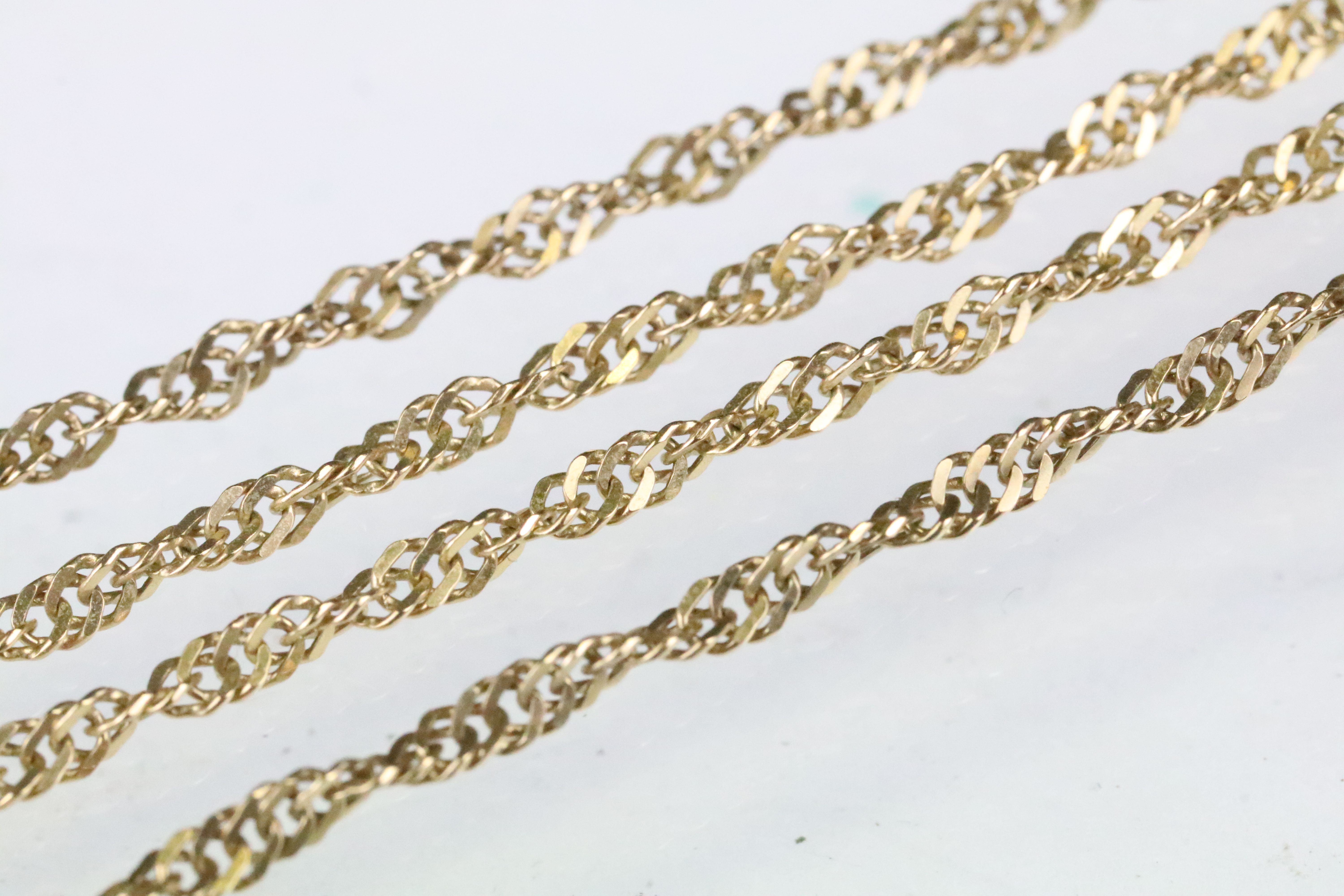 9ct gold fine rope twist necklace chain with spring ring clasp (hallmarked to clasp) together with a - Image 2 of 9