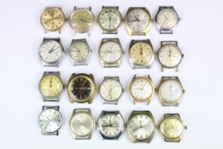 A collection of twenty mainly mechanical vintage wristwatches to include Medana, Ingersoll, Hefik,