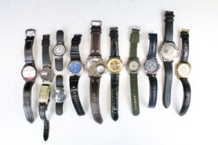 A collection of thirteen contemporary automatic and quartz wristwatches to include Casio and Saxon