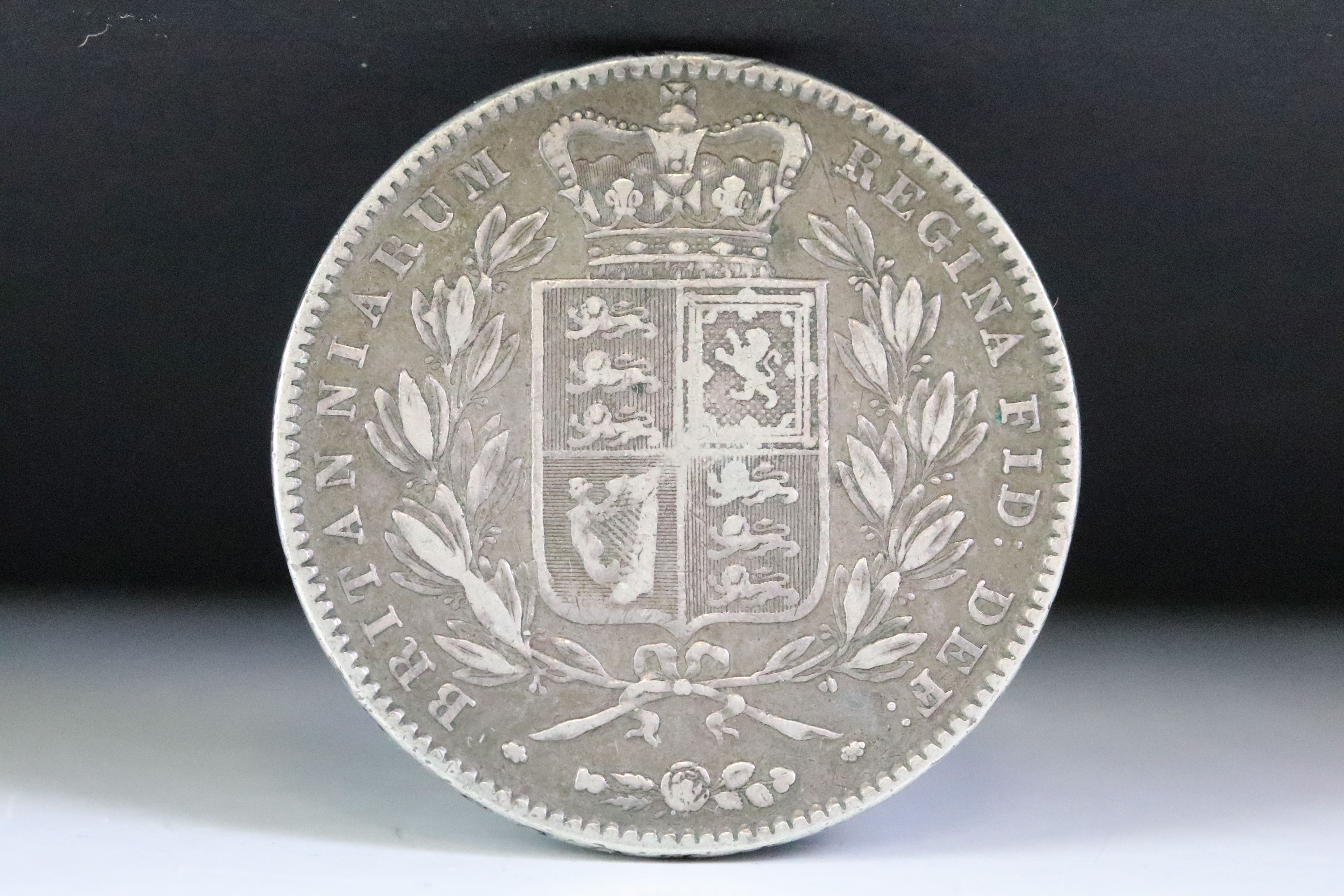A British Queen Victoria (Young Head) 1844 silver full crown coin.