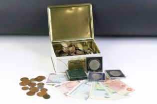 A collection of mainly British pre decimal coins together with commemorative examples and a