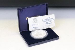 A Westminster Mint the 50th Anniversary of the Conquest of Everest 5oz silver proof coin, set within