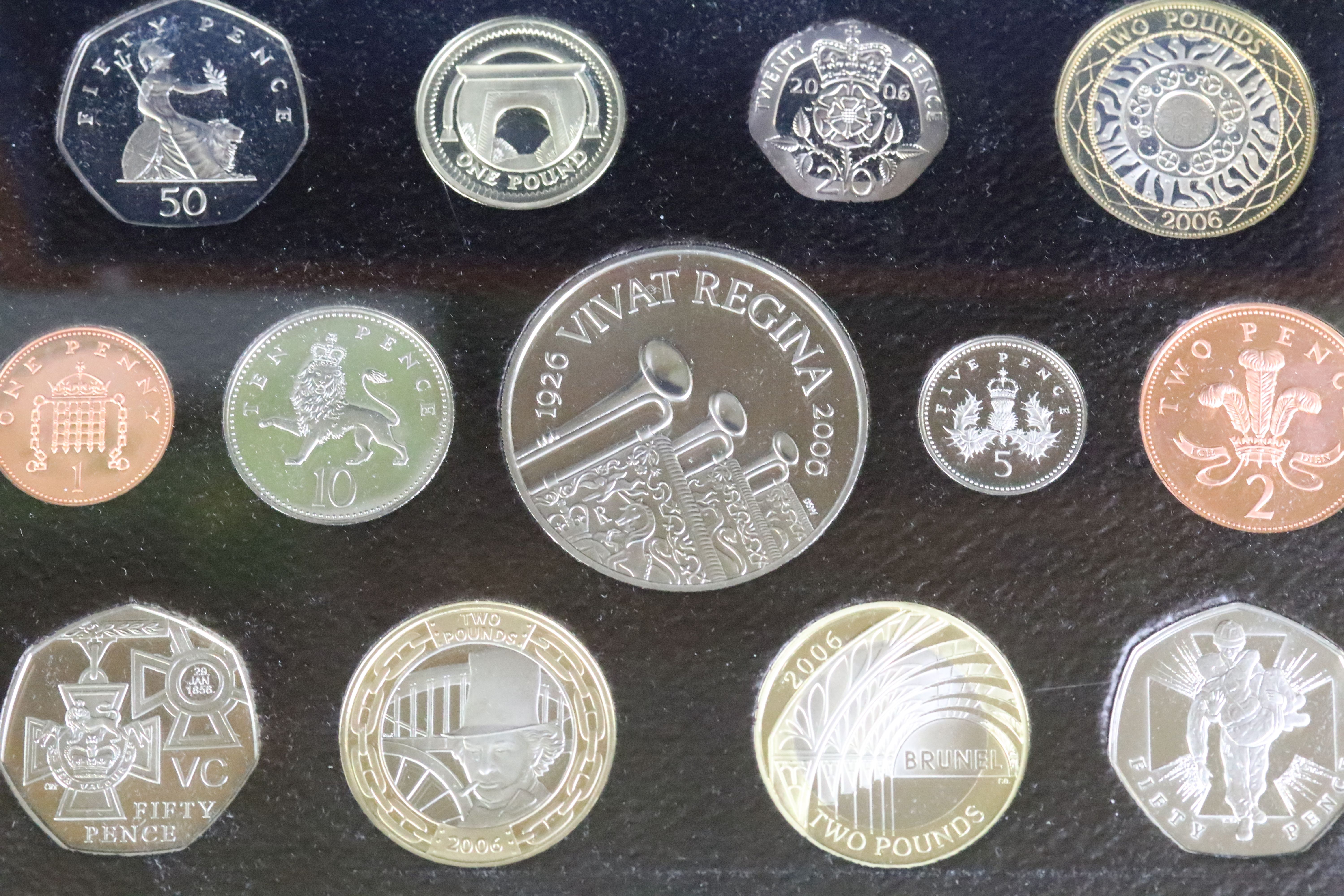 A Royal Mint United Kingdom 2006 Executive twelve coin proof set, set within wooden presentation - Image 2 of 5