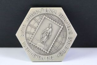 A Washington D.C. 1966 Sixth International Philatelic Exhibition medallion.