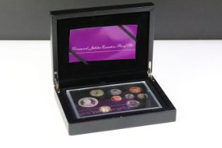 A Queens Diamond Jubilee 2012 executive proof coin set, encased within leather display case and