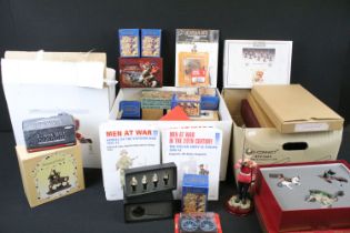 Collection of 24 boxed metal soldiers and various other collectable metal figures to include