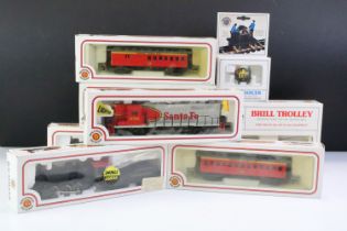 Nine boxed Bachmann 5 HO gauge items to include Jupiter Locomotive, 50614 USRA 0-6-0 & Slope