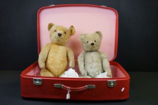 Two mid 20th C teddy bears to include a musical bear (21" in height) and another with growler (25"