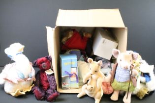 Seven Steiff Teddys to include 680014 Classic Pooh Kanga And Roo (with tags), 045257 Cockie (with