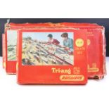 Five boxed Triang OO gauge train sets to include R3M, RS5, RS15, The Freightmaster and another,