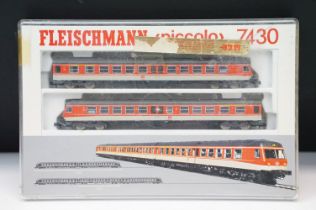 Cased Fleischmann Piccolo N gauge 7430 locomotive set