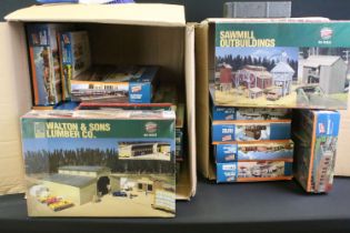 15 Boxed Walthers Cornerstone Series HO gauge plastic trackside kits to include Planning Mill and