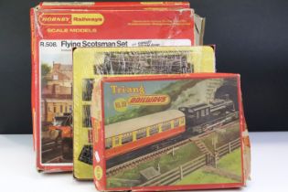 Five boxed Triang / Hornby OO gauge train sets to include The Midlander (no box lid), RS59, RS8