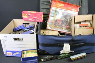 2 x locomotives, 24 x items of rolling stock, large quantity of various track, points, controllers