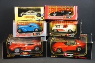 Collection of six boxed 1/18 and 1/24 scale diecast models to include 4 x 1/24 scale models