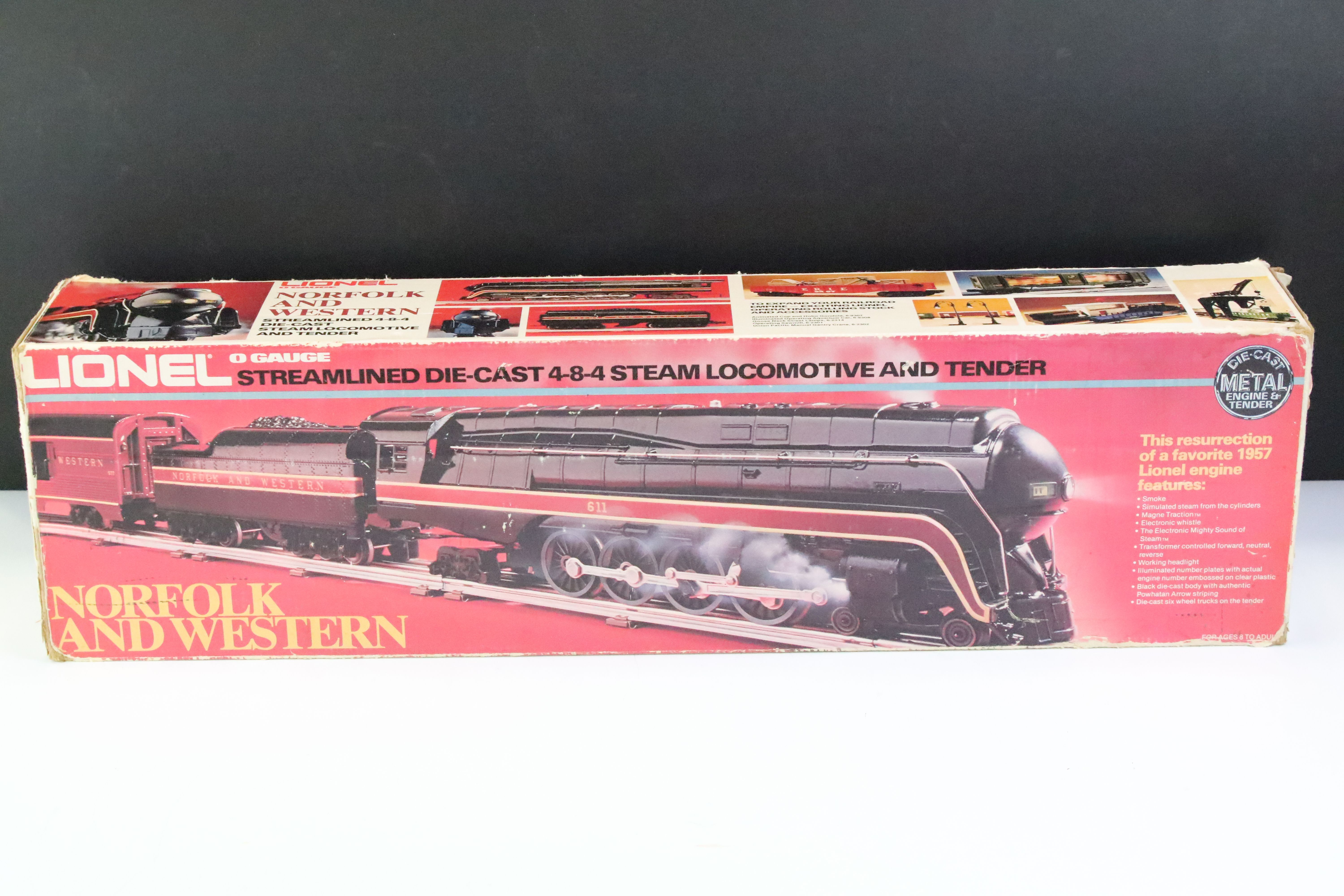 Two boxed Lionel O gauge locomotives to include 6-8100 Norfolk and Western Streamlined diecast 4-8-4 - Image 6 of 9