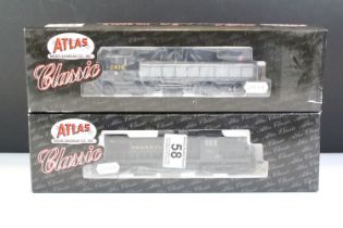 Two boxed Altas Classic HO gauge locomotives to include 8866 ALCO RS-1 Penn #5621 and 9378 C-425