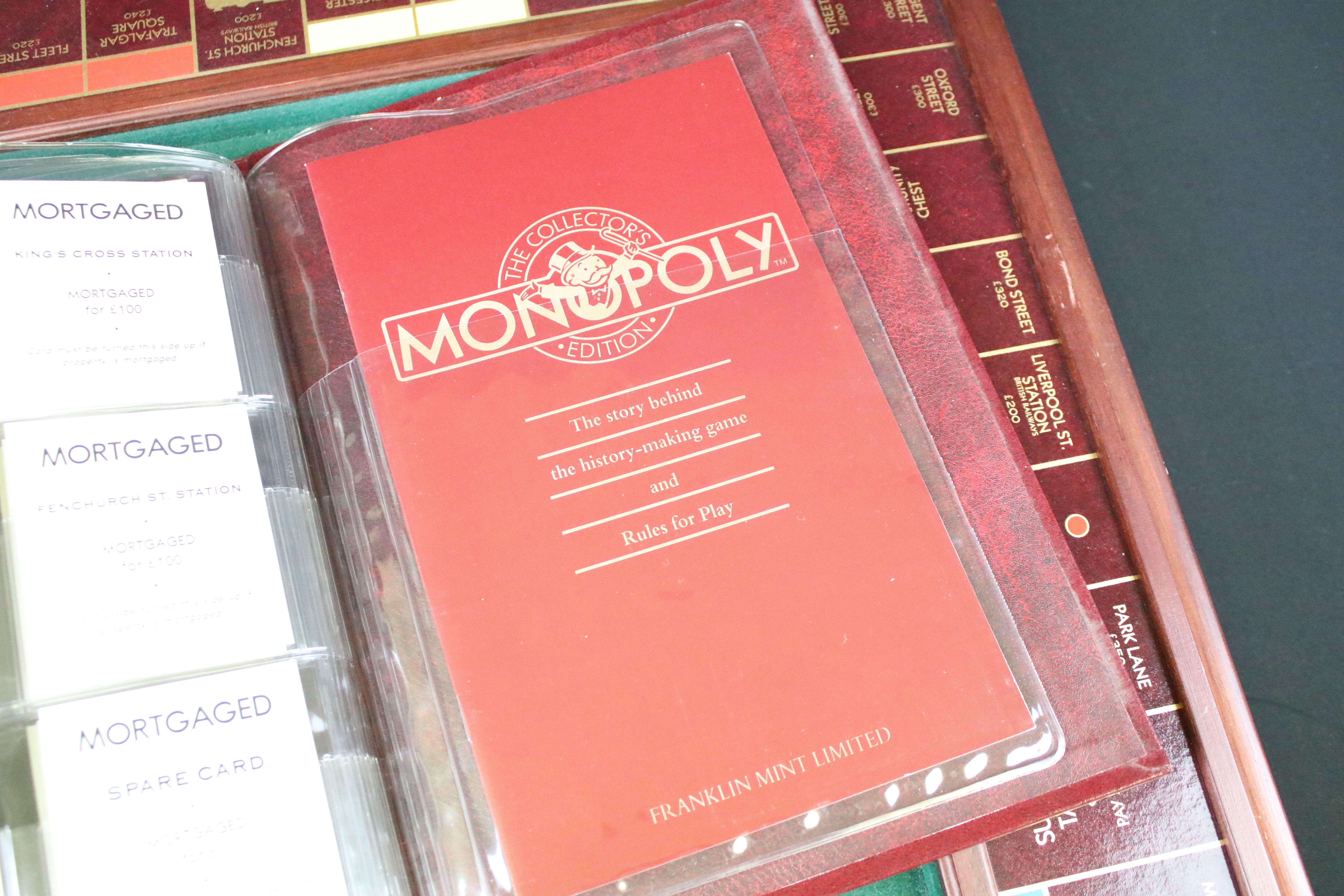 Franklin Mint Collectors Edition Monopoly Board Game with original 22ct gold plated game tokens, - Image 8 of 18