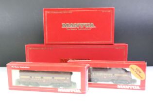 Three boxed Mantua HO gauge locomotives to include No 357-520 PRR 4-4-2 Atlantic w/tender, 369-020