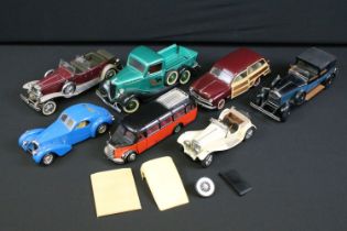 Collection of seven diecast models to include NZG Model, Franklin Mint, Burago and Solido, featuring