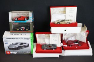 Collection of six boxed diecast models to include 2 x Minichamps Paul's Model Art Ferrari 333 SP and