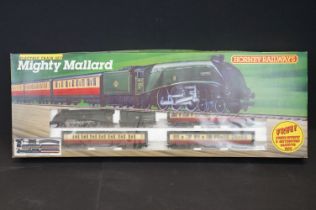Boxed Hornby OO gauge R542 Mighty Mallard electric train set with locomotive, rolling stock and