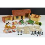 Small quantity of various Britains farming metal animals and farming accessories to include pigs,