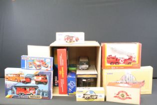 Collection of 14 boxed diecast models to include Code 3 Police Car, Matchbox K-119 Fire Rescue