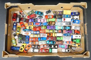 Collection of over 85 unboxed diecast models featuring Matchbox Hot Wheels, Corgi, etc, vg overall