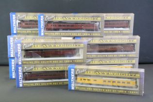 14 Boxed Walthers Classic Heavyweights HO gauge items of rolling stock to include 932-10504 ACF