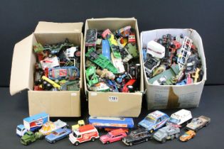 Collection of mid 20th C onwards play worn diecast to include Corgi, Matchbox Super Kings, Burago,