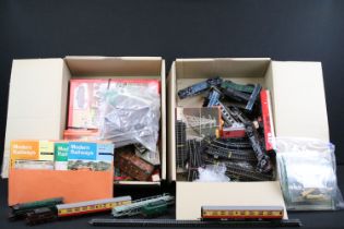 Quantity of OO gauge model railway to include locomotives, rolling stock, various track, boxed