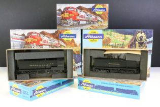 Seven boxed Athearn HO gauge locomotives to include 4083, 3707, 4008, 3824, 3403, 3344 and 3804