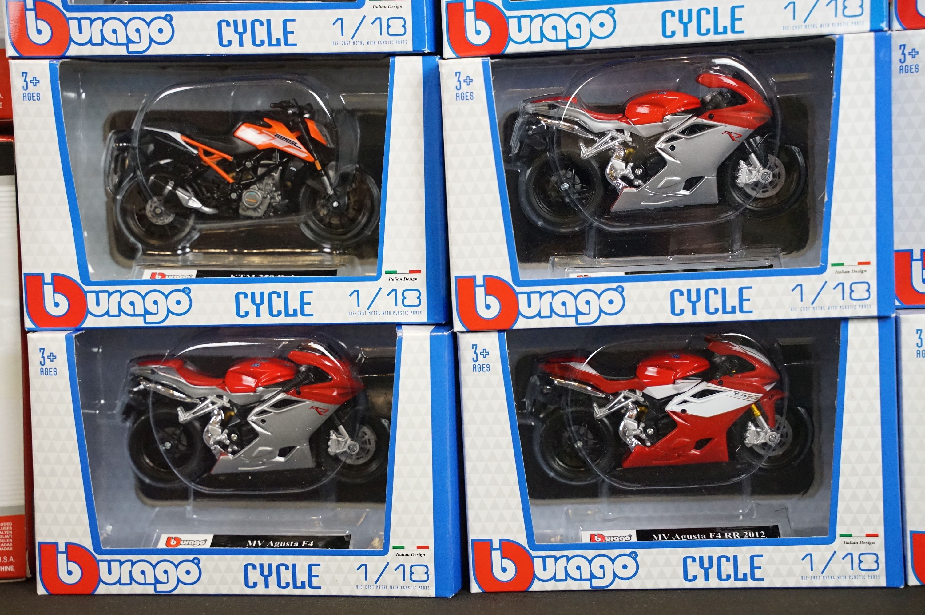 19 Boxed diecast model motorbikes to include 12 x Burago 1/10 Cycle and 7 x Maisto featuring 2 x - Image 3 of 12