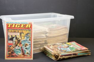 Comics - Collection of around 200 Tiger and Rover & Wizard Comics from the 1970s onwards