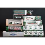 13 Boxed 1:76 Atlas Edition Eddie Stobart diecast models H4663 Volvo FH Fridge Trailer, H023 MAN TGX